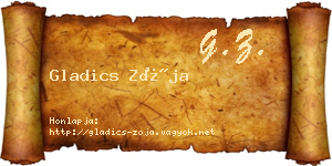 Gladics Zója névjegykártya